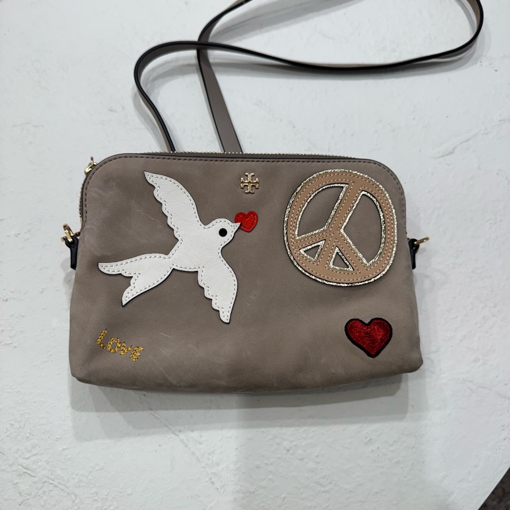 Tory Burch peace love crossbody purse